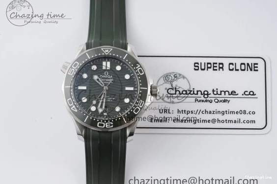 0316 Seamaster Diver 300M ZF 1:1 Best Edition Green Ceramic Green Dial on Green Rubber Strap A TravelReady 7823